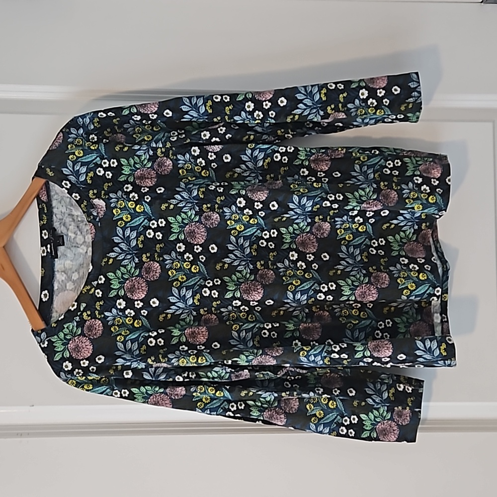 J. Crew Abigail Borg floral 3/4 TShirt